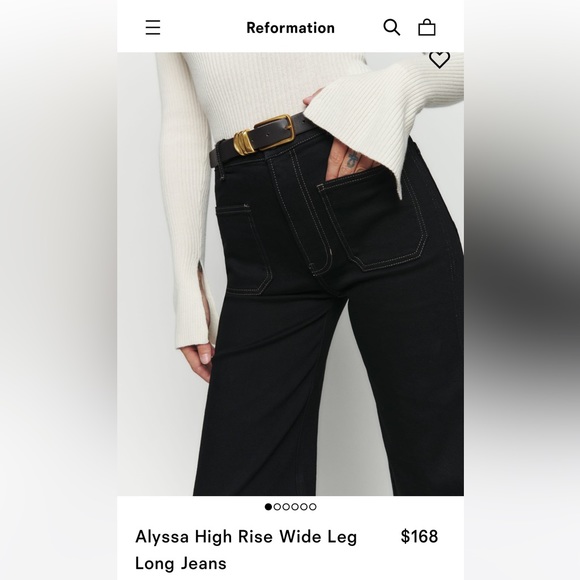 Reformation Alyssa Jeans Black 28 - Picture 7 of 9